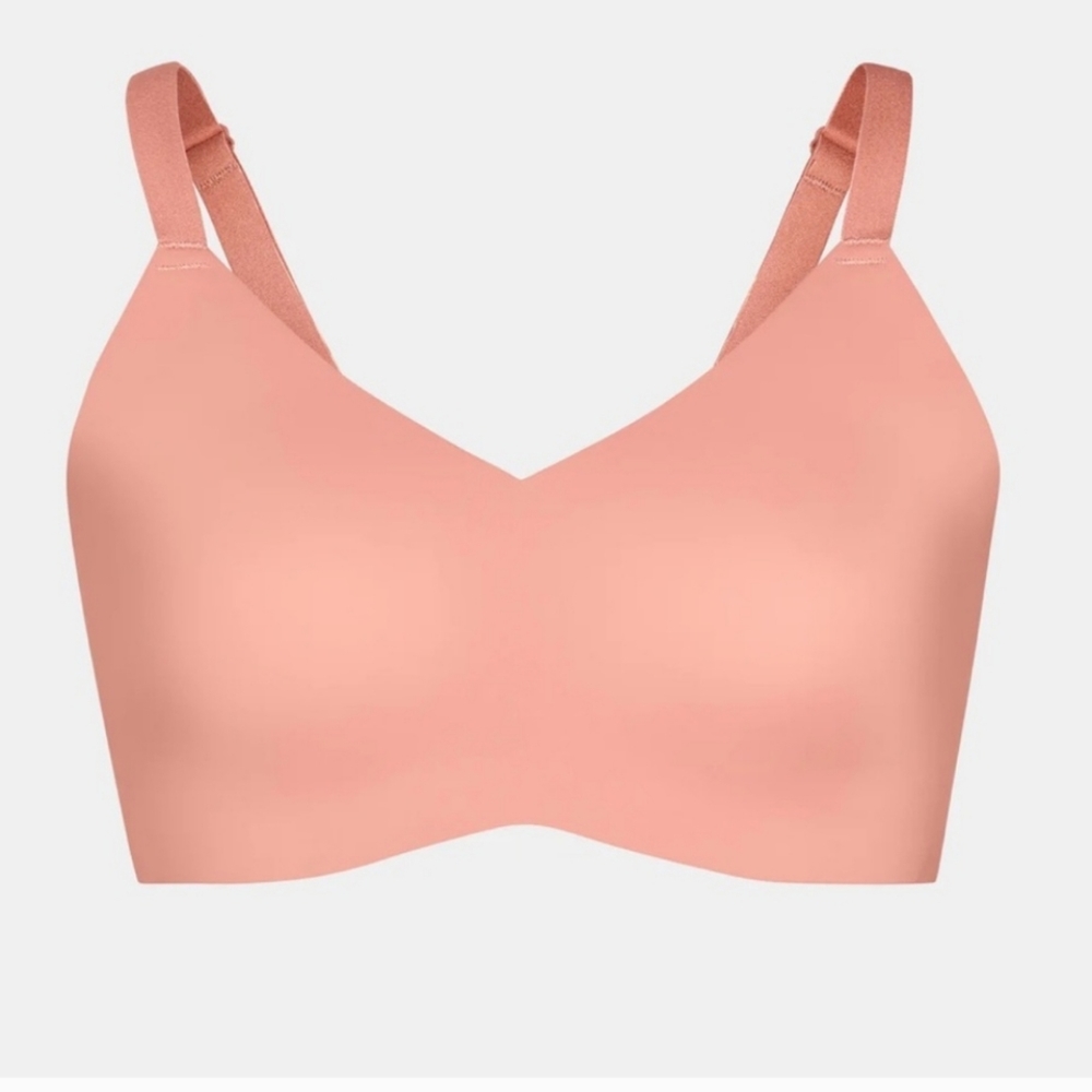 Knix Padded V-Neck Bra - Thin Strap in Pink Ginger Size 3 (36B, 36C, 36D, 38B)